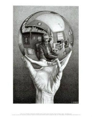 M. C. Escher - "Hands with Sphere" (11x14) - BAW00053