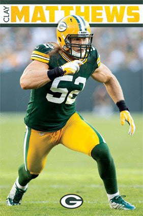 Green Bay Packer - Clay Matthews (24x36)