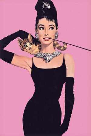 pink audrey hepburn dress Audrey Hepburn 'Pink' (24x36)