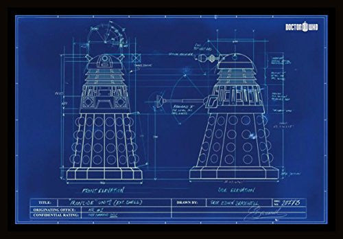 Doctor Who - Dalek Blue Print Framed