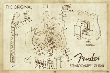 Guitar Diagram (24x36) - MUS56024