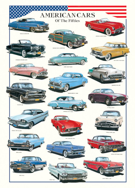 American Cars of the Fifties - 24X36 Inch Poster