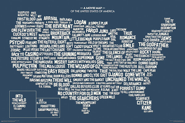 "Movie Map Of The USA" (24X36) PSP011710