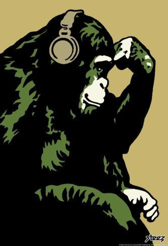 Steez - 'Monkey Thinker' (24x36) - FAR00140