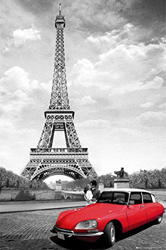 PIN60045 - Paris Kiss with Car 24x36