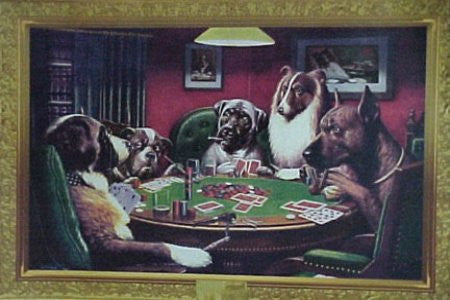Coolidge Dogs Playing Poker (24x36) - HMR00023