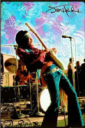 Jimi Hendrix - Guitar Live, Psychedelic (24x36)