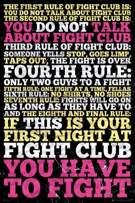 FLM91085 - Fight Club 8 Rules (24" x 36")