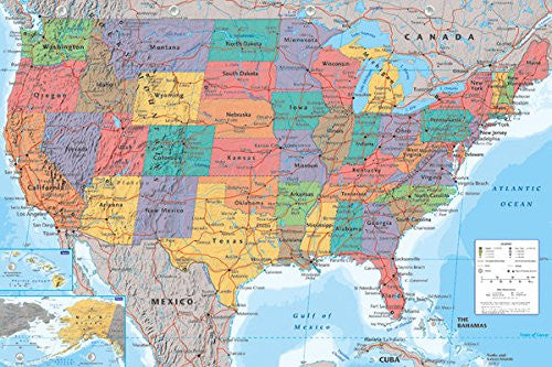 Nat90020 - USA Map 24x36