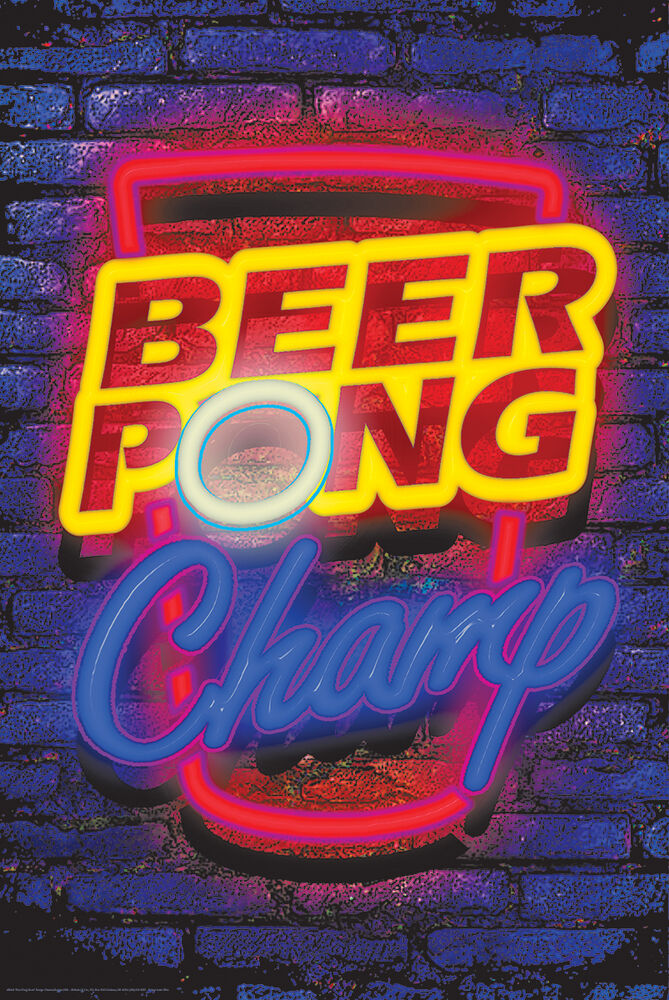 "Beer Pong Neon" (24X36) B443