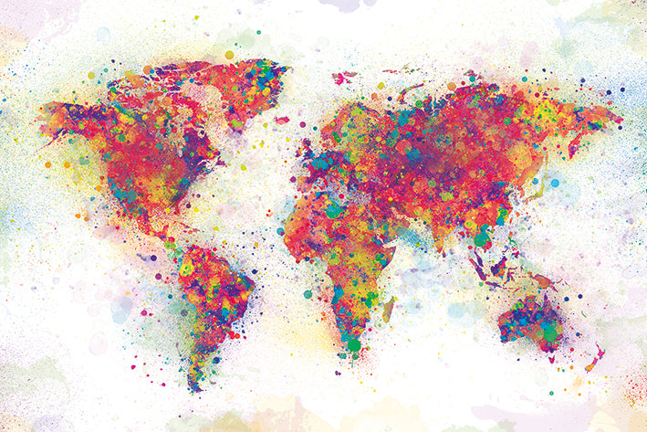 World Map Color Splash - NAT34221