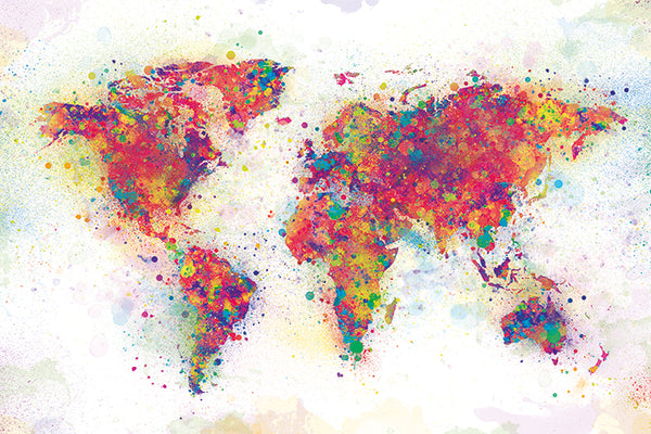 World Map Color Splash - NAT34221