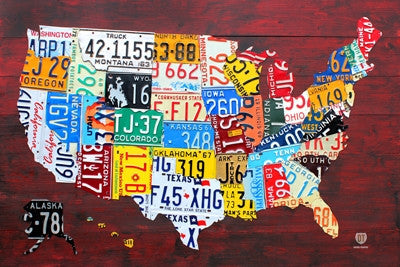 License Plate Map (24x36) - HMR10205