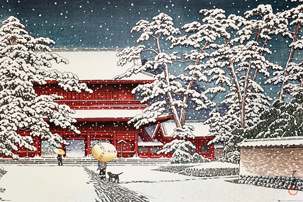 "Kawase - Zojoli Temple In Snow" (24X36) PSA034398