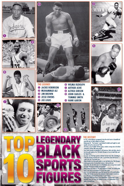 Legendary Black Sports Figures - 24X36 Inch Poster