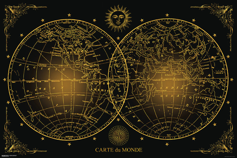 World Map Carte Du Monde (24x36) - NAT00814