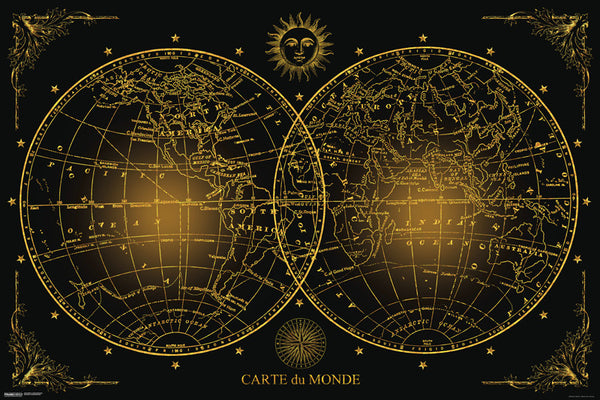 World Map Carte Du Monde (24x36) - NAT00814