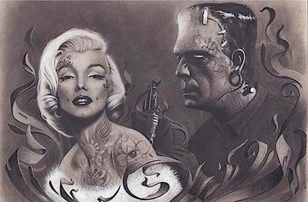 Frankenstein Tattooing Marilyn (24x36) - PIN52086