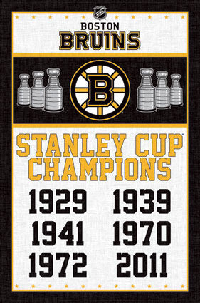 Boston Bruins - Stanley Cup Banners (24x36) - SPT13964