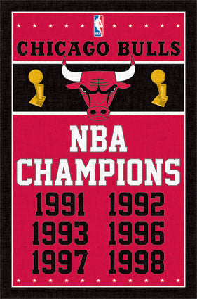 Chicago Bulls Championship Banner (24x36) - SPT2089