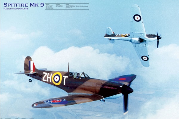 Spitfire MK 9 - 36X24 Inch Poster