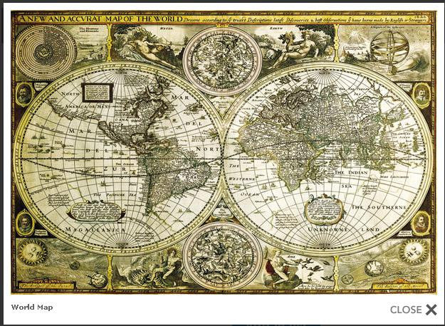 World Map (Vintage) (24x36) - NAT35690