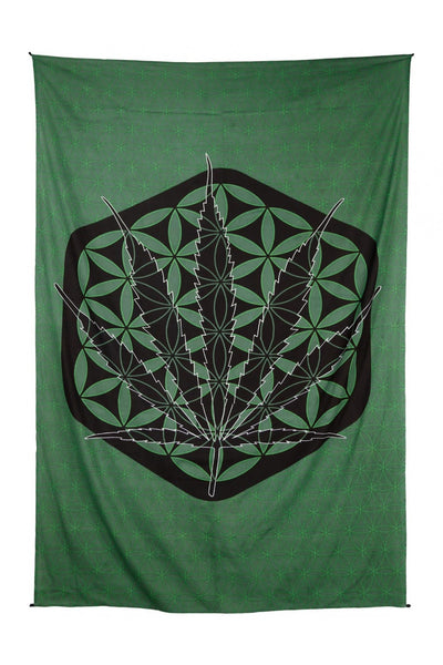 Zest For Life Sacred Pot Leaf Tapestry